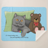 Gray Cat Teddy Bear Sherpadecke (Vorderseite (Horizontal))