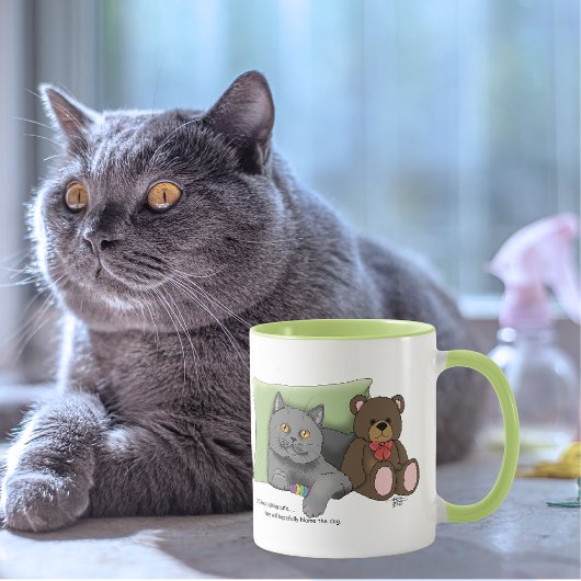 Gray Cat Teddy Bear Tasse