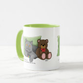 Gray Cat Teddy Bear Tasse (Vorderseite Links)