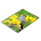 Gray Catbird on wooden fence Notizblock (Linke Seite)