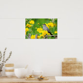 Gray Catbird on wooden fence Poster (Küche)