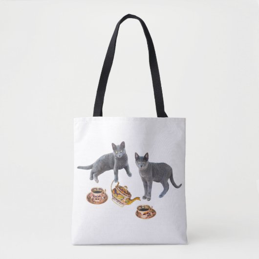 Gray Cats Tee Party Tote Tasche (Vorderseite)