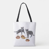 Gray Cats Tee Party Tote Tasche (Rückseite)