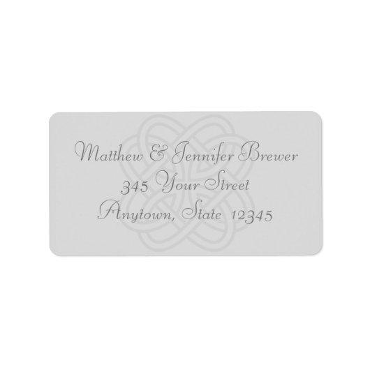 Gray Celtic Knot Envelope Address Labels Adressaufkleber (Vorne)