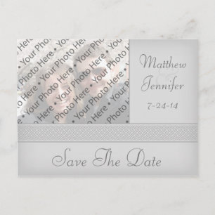Gray Celtic Knot Foto Save the Date Postkarte