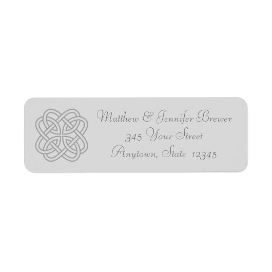 Gray Celtic Knot Thin Envelope Address Labels (Vorne)