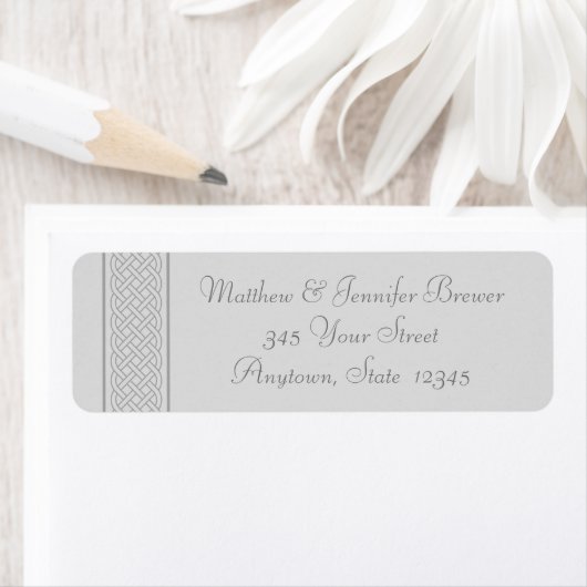 Gray Celtic Knot Thin Envelope Address Labels (Insitu)