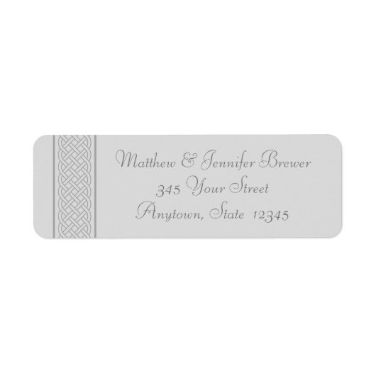 Gray Celtic Knot Thin Envelope Address Labels (Vorne)