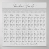 Gray Celtic Knot Wedding Reception Chart Poster (Vorne)