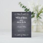 Gray Chalkboard Design Brautparty Advisor Cards Hinweiskarte (Stehend Vorderseite)