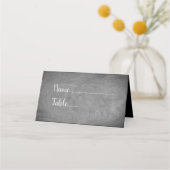 Gray Chalkboard Faltende Platzkarte (Vorderseite)