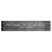 Gray Chalkboard Muster Business Desk Namplate Namensplakette (Vorderseite)