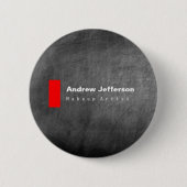 Gray Chalkboard Muster Red Button (Vorderseite)