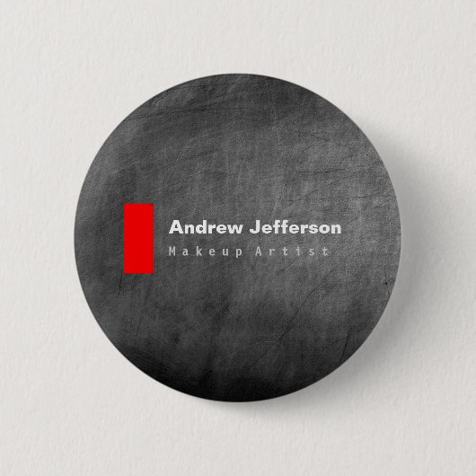 Gray Chalkboard Muster Red Button (Vorderseite)