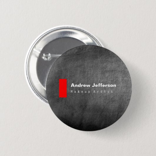 Gray Chalkboard Muster Red Button (Vorne & Hinten)