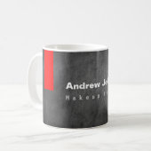 Gray Chalkboard Muster Red Kaffeetasse (Vorderseite Links)