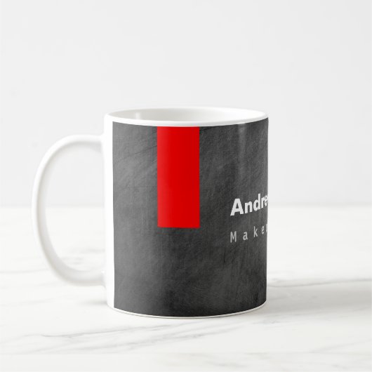 Gray Chalkboard Muster Red Kaffeetasse (Links)
