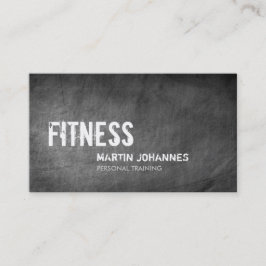 Gray Chalkboard Personal Trainer Business Card Visitenkarte