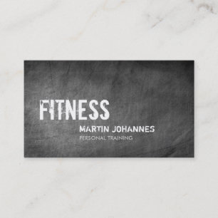Gray Chalkboard Personal Trainer Business Card Visitenkarte