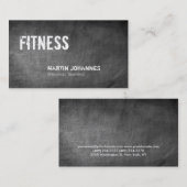 Gray Chalkboard Personal Trainer Business Card Visitenkarte (Vorne/Hinten)