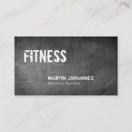 Gray Chalkboard Personal Trainer Business Card Visitenkarte