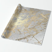 Gray Champaigne Gold Marble Gray Metallic Stroke Geschenkpapier (Ungerollt)