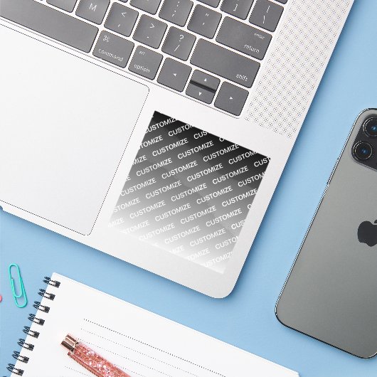 Gray (changeable color) Ombre & Text Pattern Aufkleber (Laptop mit iPhone)