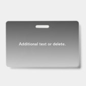 Gray (changeable color) Ombre & Text Pattern Ausweis (Rückseite)