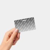 Gray (changeable color) Ombre & Text Pattern Ausweis (Handheld)