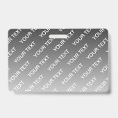 Gray (changeable color) Ombre & Text Pattern Ausweis (Vorderseite)