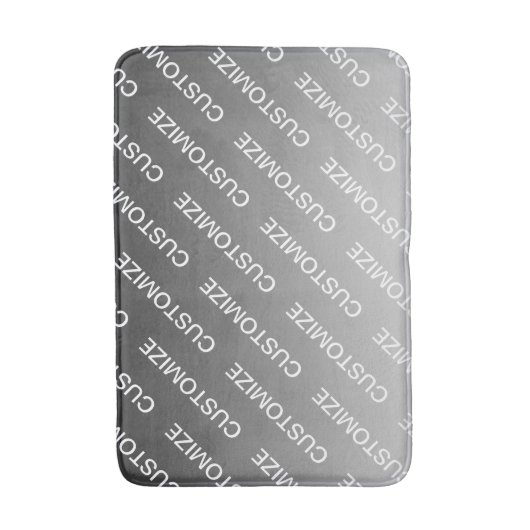 Gray (changeable color) Ombre & Text Pattern Badematte (Vorderseite Vertikal)