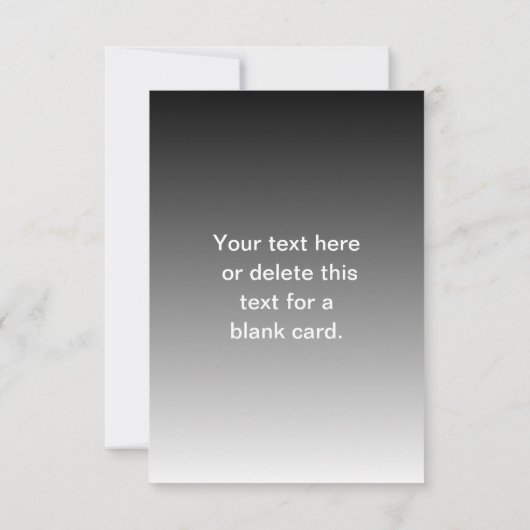 Gray (changeable color) Ombre & Text Pattern Dankeskarte (Rückseite)