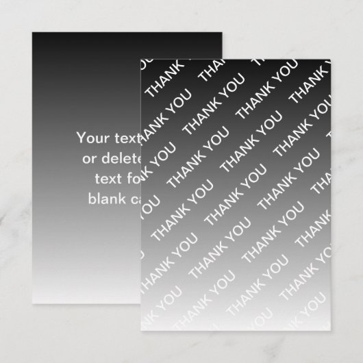 Gray (changeable color) Ombre & Text Pattern Dankeskarte (Vorne/Hinten)