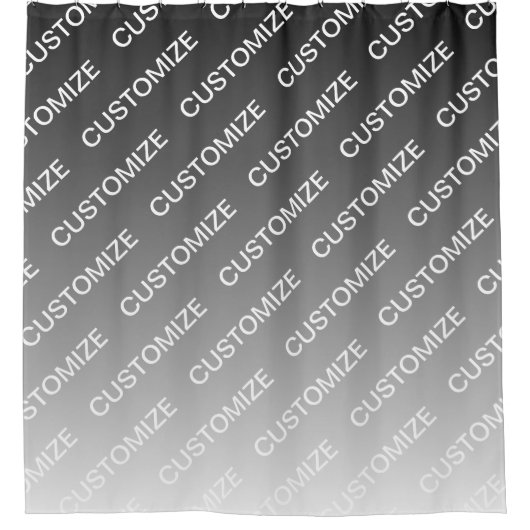 Gray (changeable color) Ombre & Text Pattern Duschvorhang (Vorderseite)