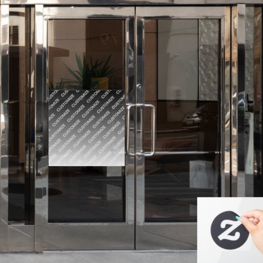 Gray (changeable color) Ombre & Text Pattern Fensteraufkleber (Büro Tür)