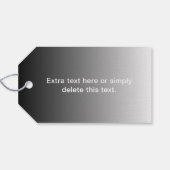 Gray (changeable color) Ombre & Text Pattern Geschenkanhänger (Rückseite Horizontal)