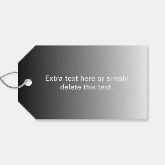 Gray (changeable color) Ombre & Text Pattern Geschenkanhänger (Rückseite Horizontal)