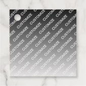 Gray (changeable color) Ombre & Text Pattern Geschenkanhänger (Vorderseite)