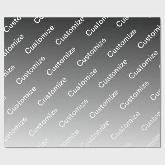 Gray (changeable color) Ombre & Text Pattern Geschenkpapier (Flach)