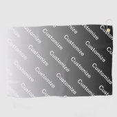 Gray (changeable color) Ombre & Text Pattern Golfhandtuch (Horizontal)