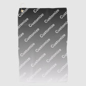 Gray (changeable color) Ombre & Text Pattern Golfhandtuch (Vorderseite)