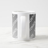 Gray (changeable color) Ombre & Text Pattern Jumbo-Tasse (Rückseite)
