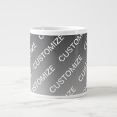 Gray (changeable color) Ombre & Text Pattern Jumbo-Tasse (Vorderseite)