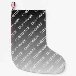 Gray (changeable color) Ombre & Text Pattern Kleiner Weihnachtsstrumpf