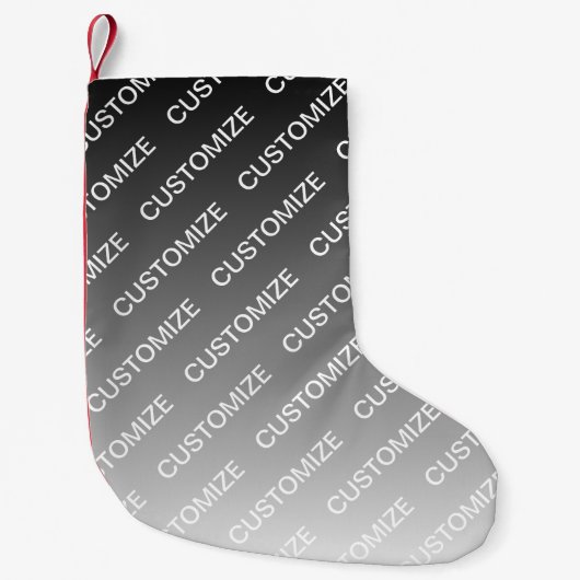Gray (changeable color) Ombre & Text Pattern Kleiner Weihnachtsstrumpf (Vorderseite)