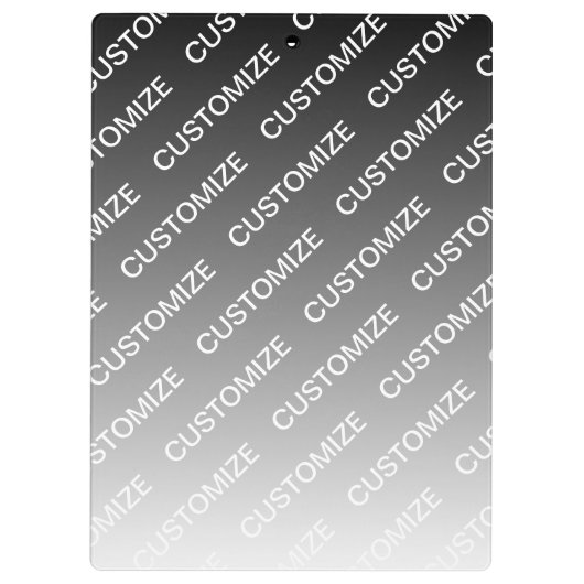 Gray (changeable color) Ombre & Text Pattern Klemmbrett (Rückseite)