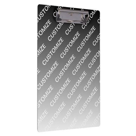 Gray (changeable color) Ombre & Text Pattern Klemmbrett (Rechts)