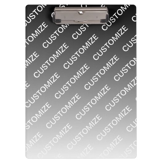 Gray (changeable color) Ombre & Text Pattern Klemmbrett (Vorderseite)