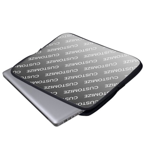 Gray (changeable color) Ombre & Text Pattern Laptopschutzhülle (Vorne Knopf)