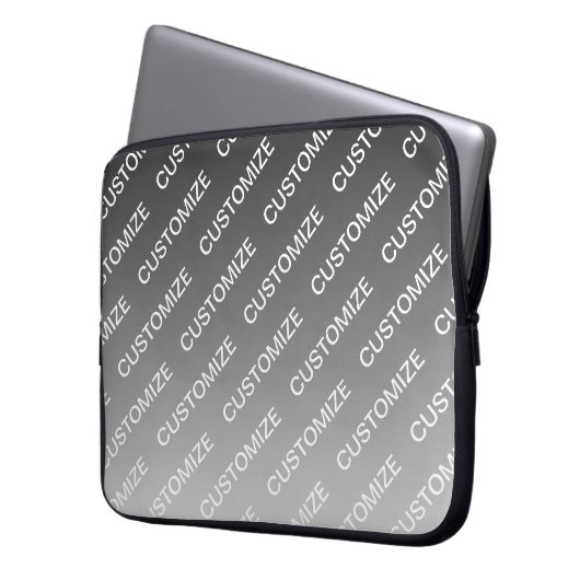 Gray (changeable color) Ombre & Text Pattern Laptopschutzhülle (Vorderseite Links)